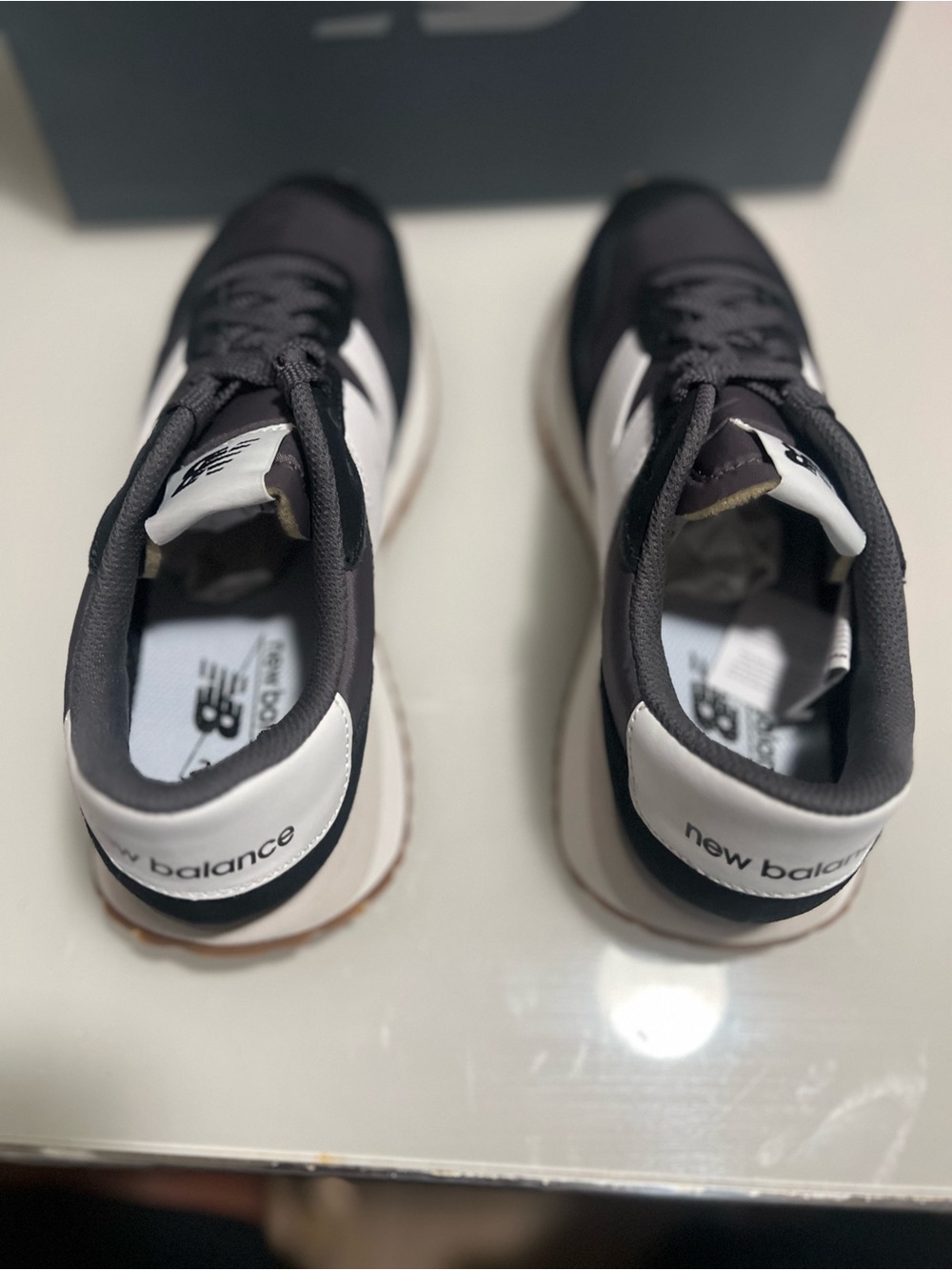New Balance Women’s Retro Runner Sneakers in Black, Gray and White - Picture 5 of 8